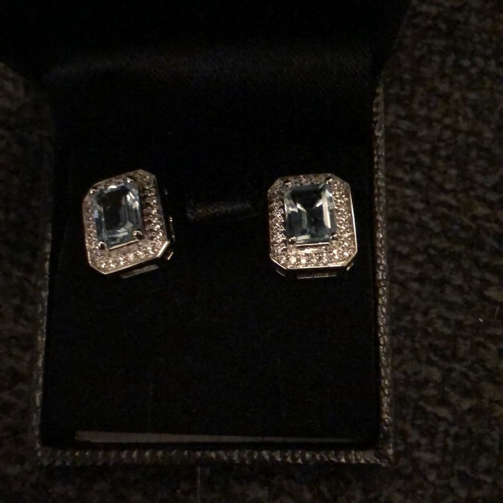 New in box, womens aqua earrings